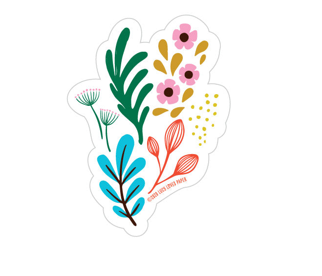 SPRING FLOWERS GIRL STICKER