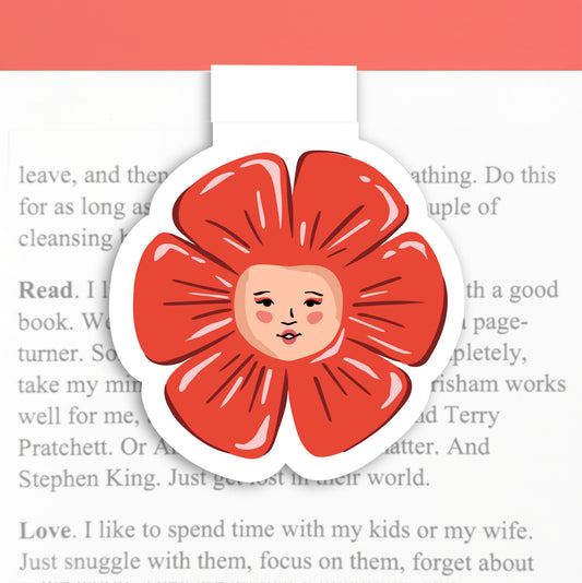 RED FLOWER GIRL | MAGNETIC BOOKMARK