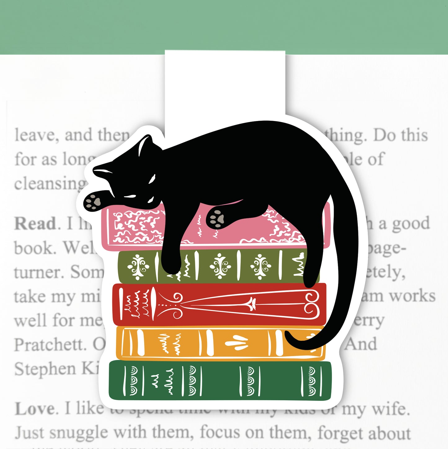 CAT & BOOKS | MAGNETIC BOOKMARK