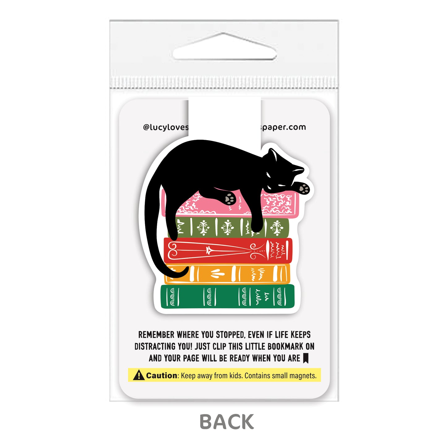 CAT & BOOKS | MAGNETIC BOOKMARK