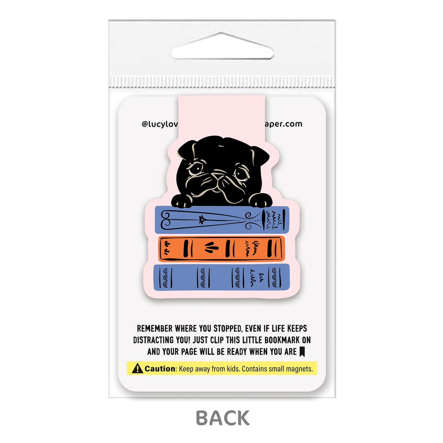 BACK PUG & BOOKS | MAGNETIC BOOKMARK