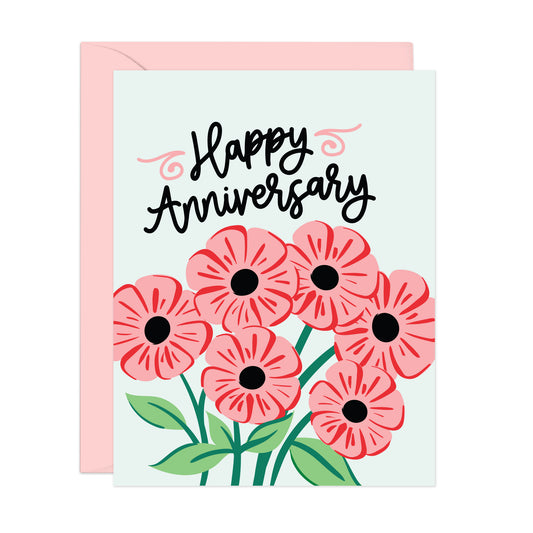 HAPPY ANNIVERSARY FLORAL CARD
