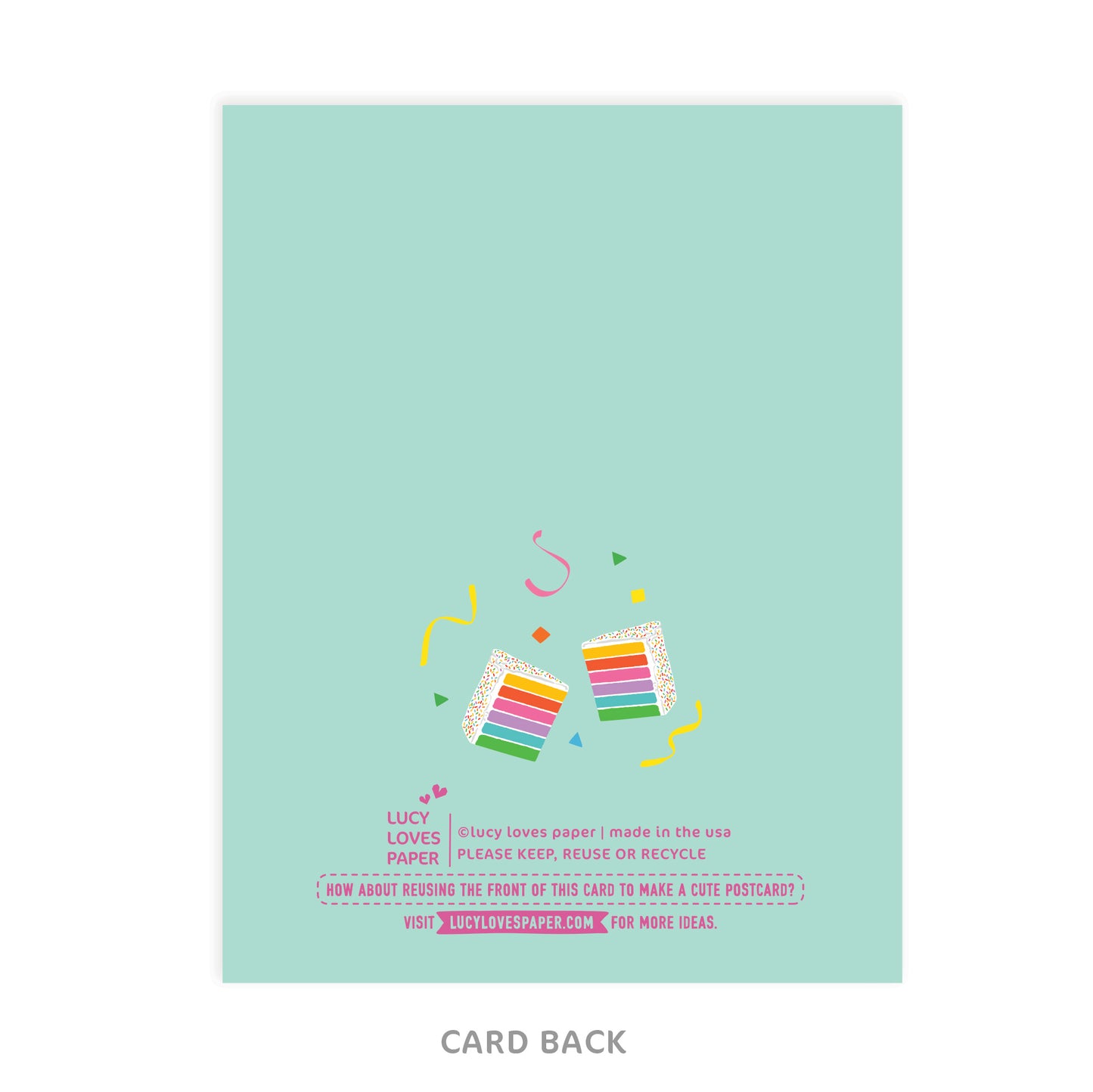 RAINBOW CAKE GIRL BIRTHDAY CARD