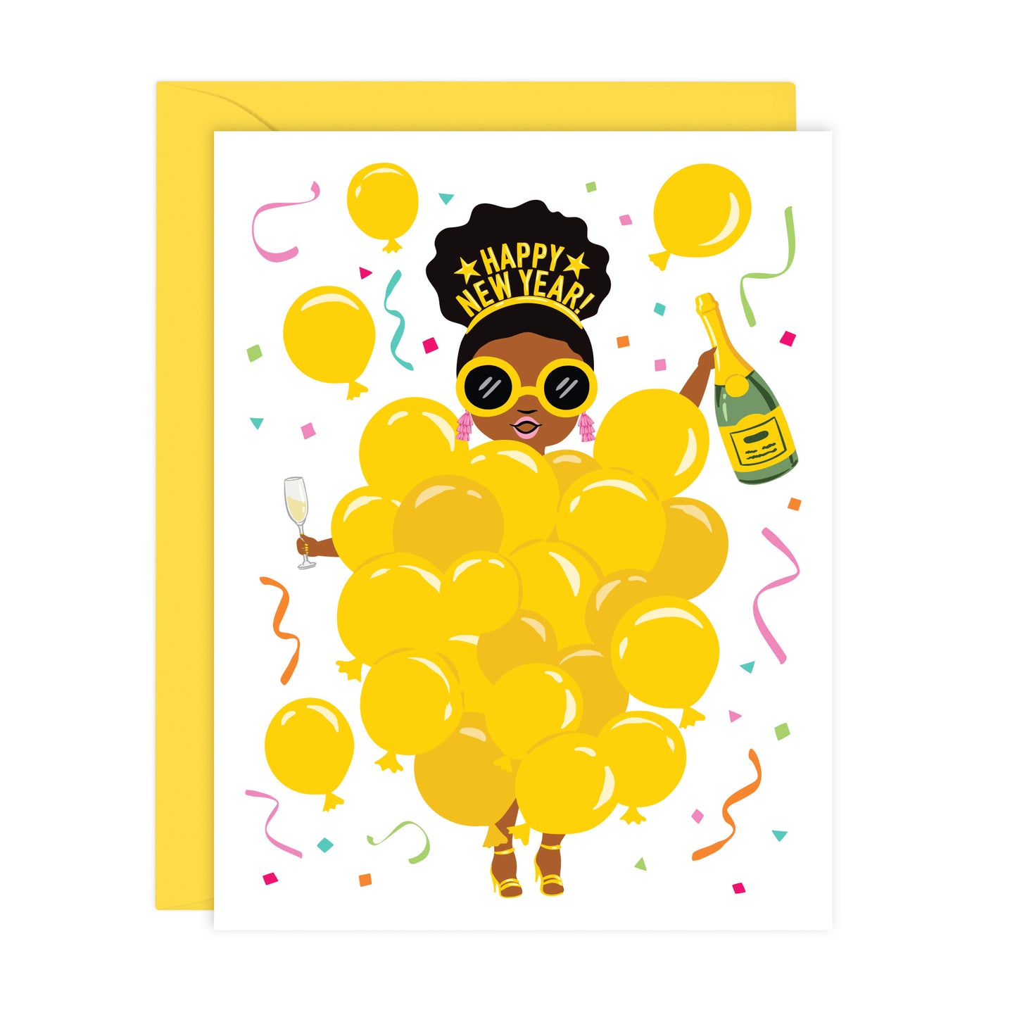 HAPPY NEW YEAR | BALLOON GIRL CARD