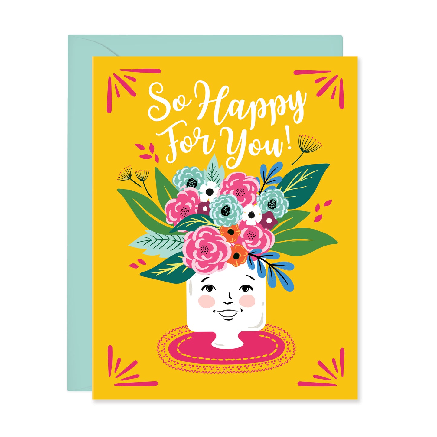 HAPPY FOR YOU FLOWER POT CARD