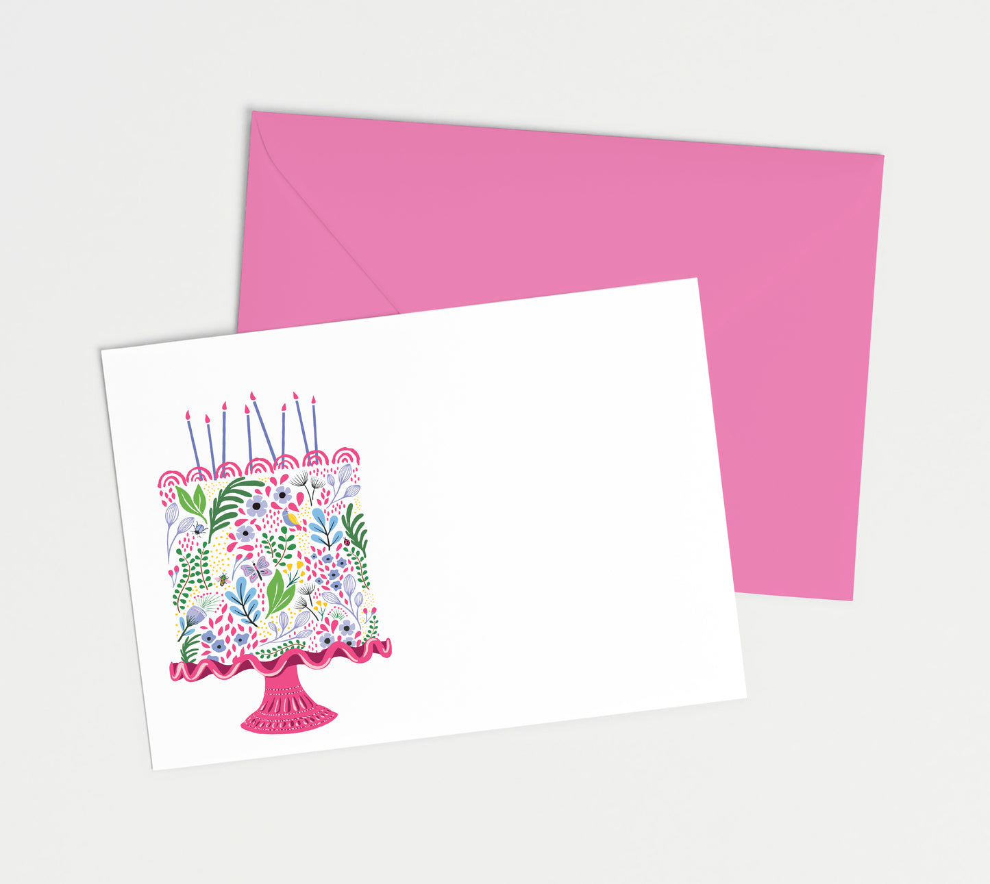FLORAL BIRTHDAY CAKE | Mini Personal Notecards