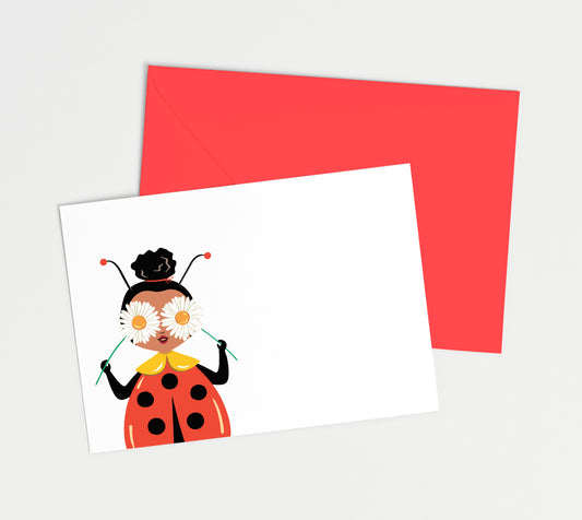 LADYBUG GIRL | Mini Personal Notecards