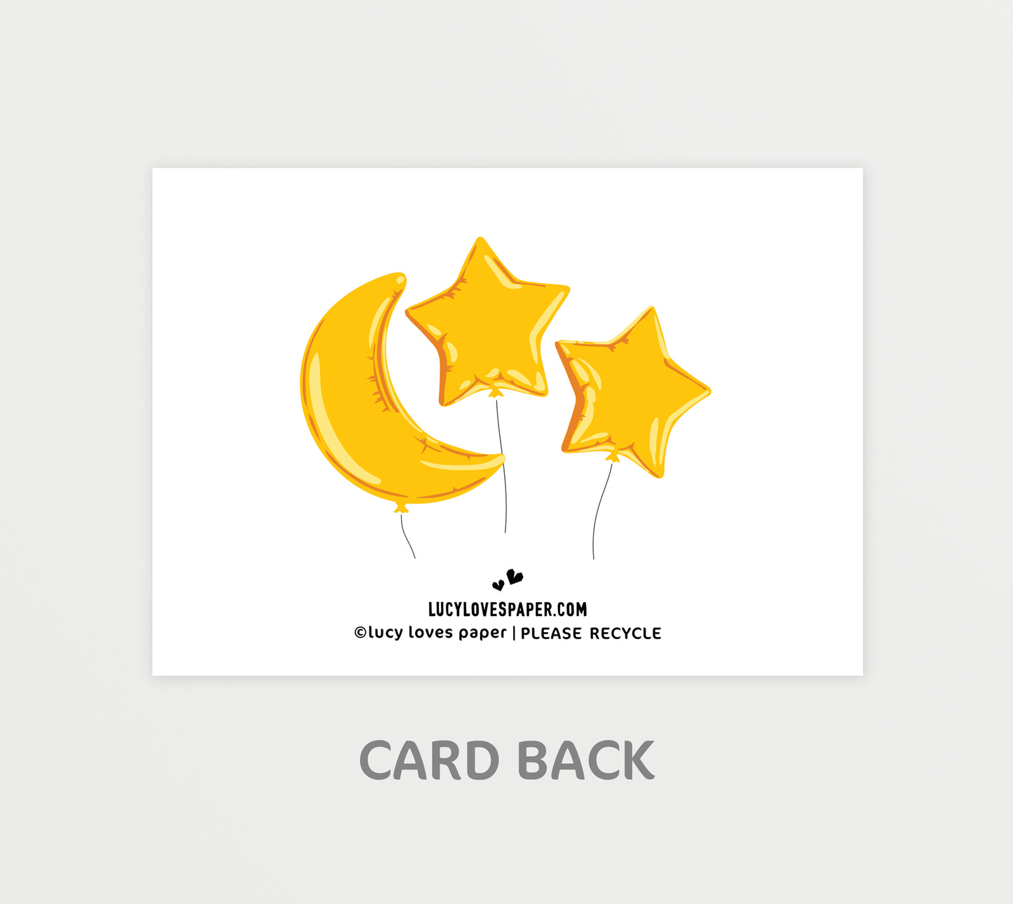 MOON STAR BALLOONS | Mini Personal Notecards