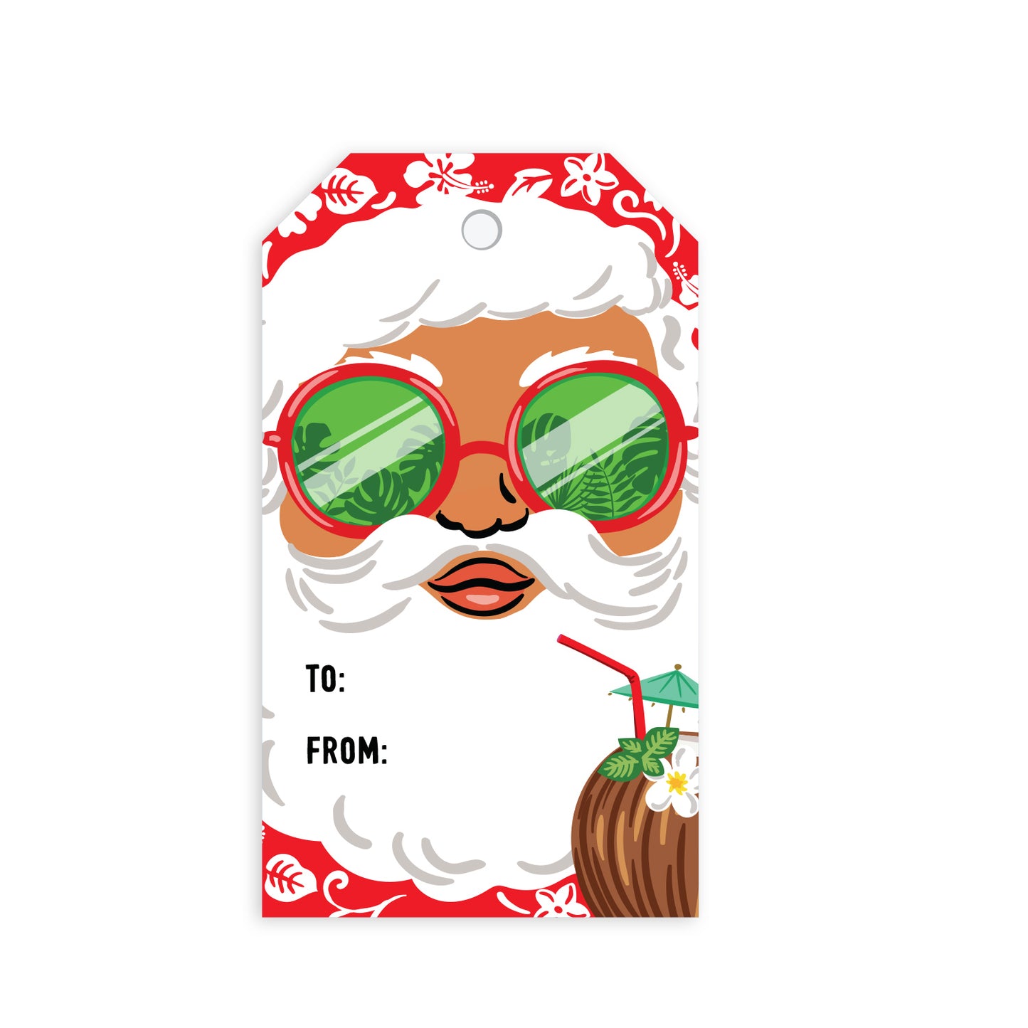 TROPICAL SANTA GIFT TAG SET