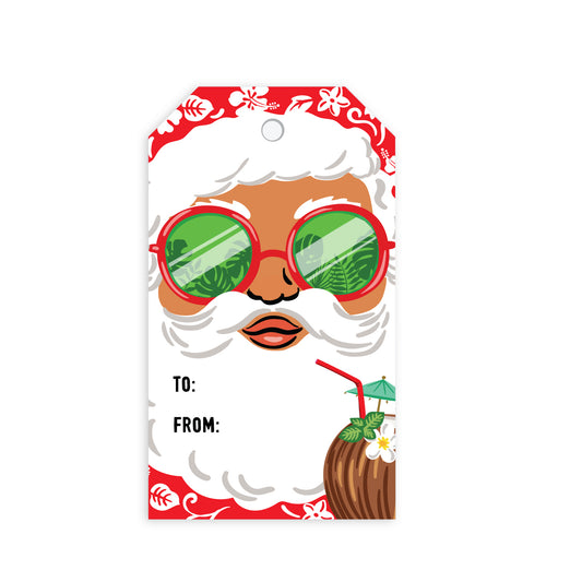 TROPICAL SANTA GIFT TAG SET